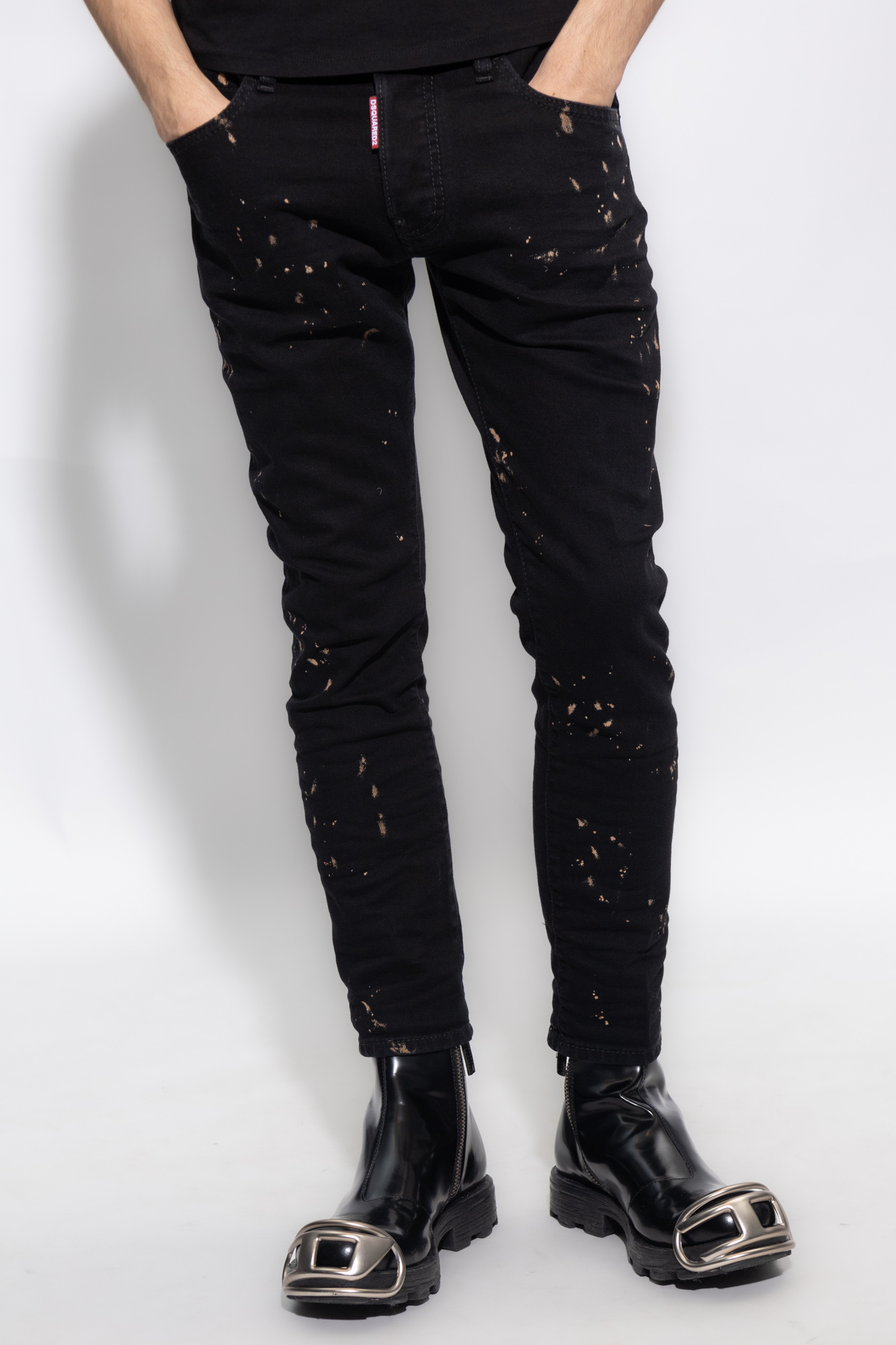 Dsquared jeans store paint splatter black